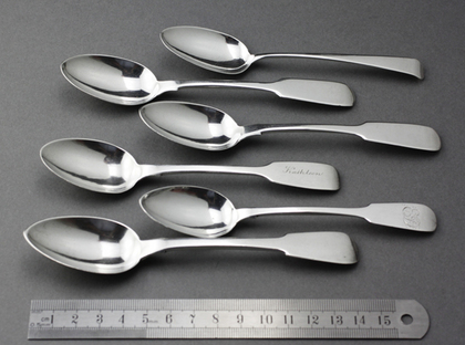 York Silver Teaspoon Collection (6) - Barber, Cattle, North